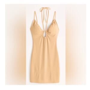 NWT Abercrombie & Fitch Yellow Fitted Mini Dress Women's Size XL